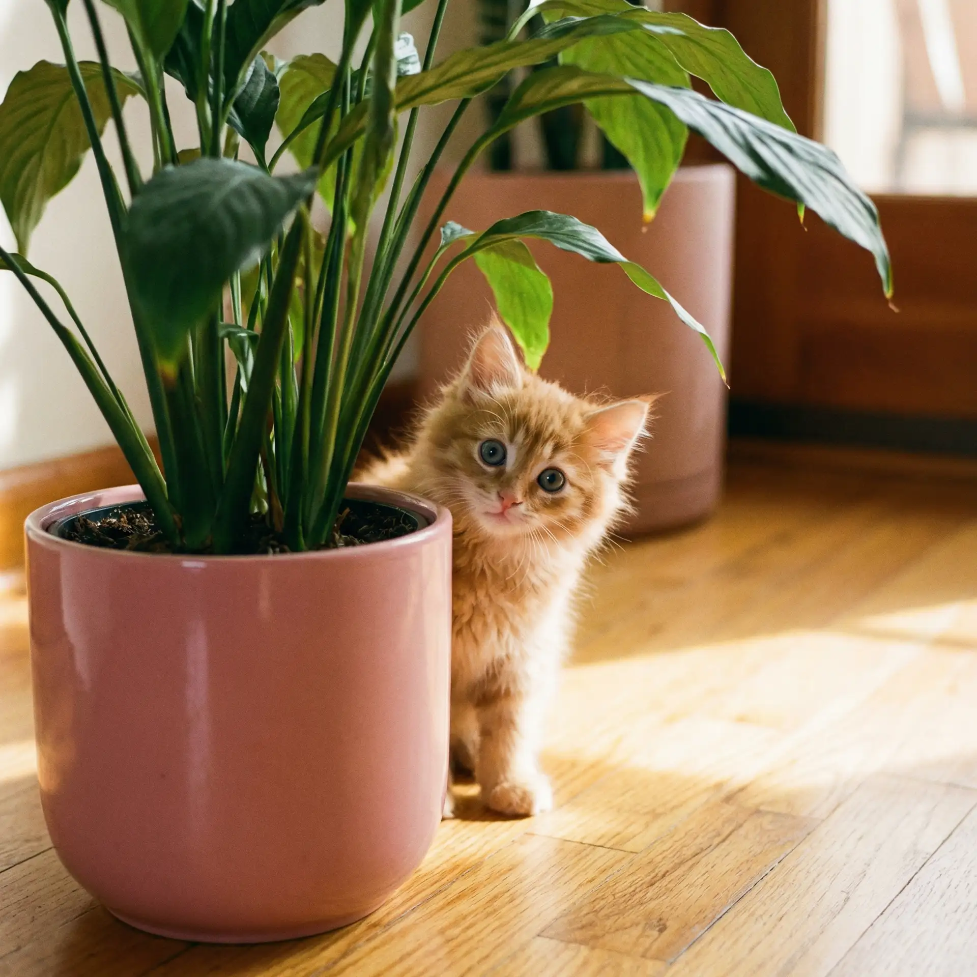 小猫从花盆后探头 - 剥夺业界已